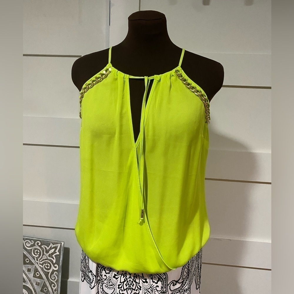 Bebe Dress Tank /Gold Chain Detail Size M **Tank Only* - Picture 2 of 8